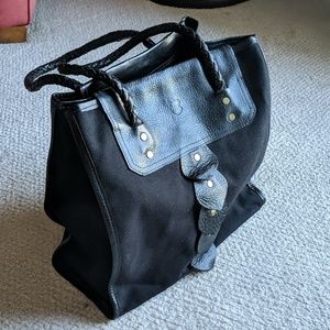 JW Hulme Canvas & Leather Tote Made USA!!